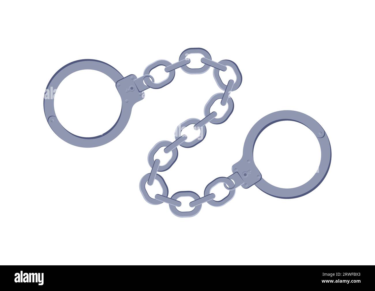 Menottes Vector Flat design isolé sur fond blanc Illustration de Vecteur