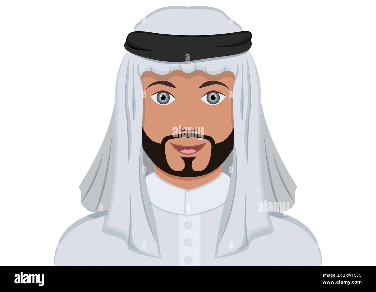 Illustration vectorielle de personnage masculin musulman isolé sur fond blanc Illustration de Vecteur