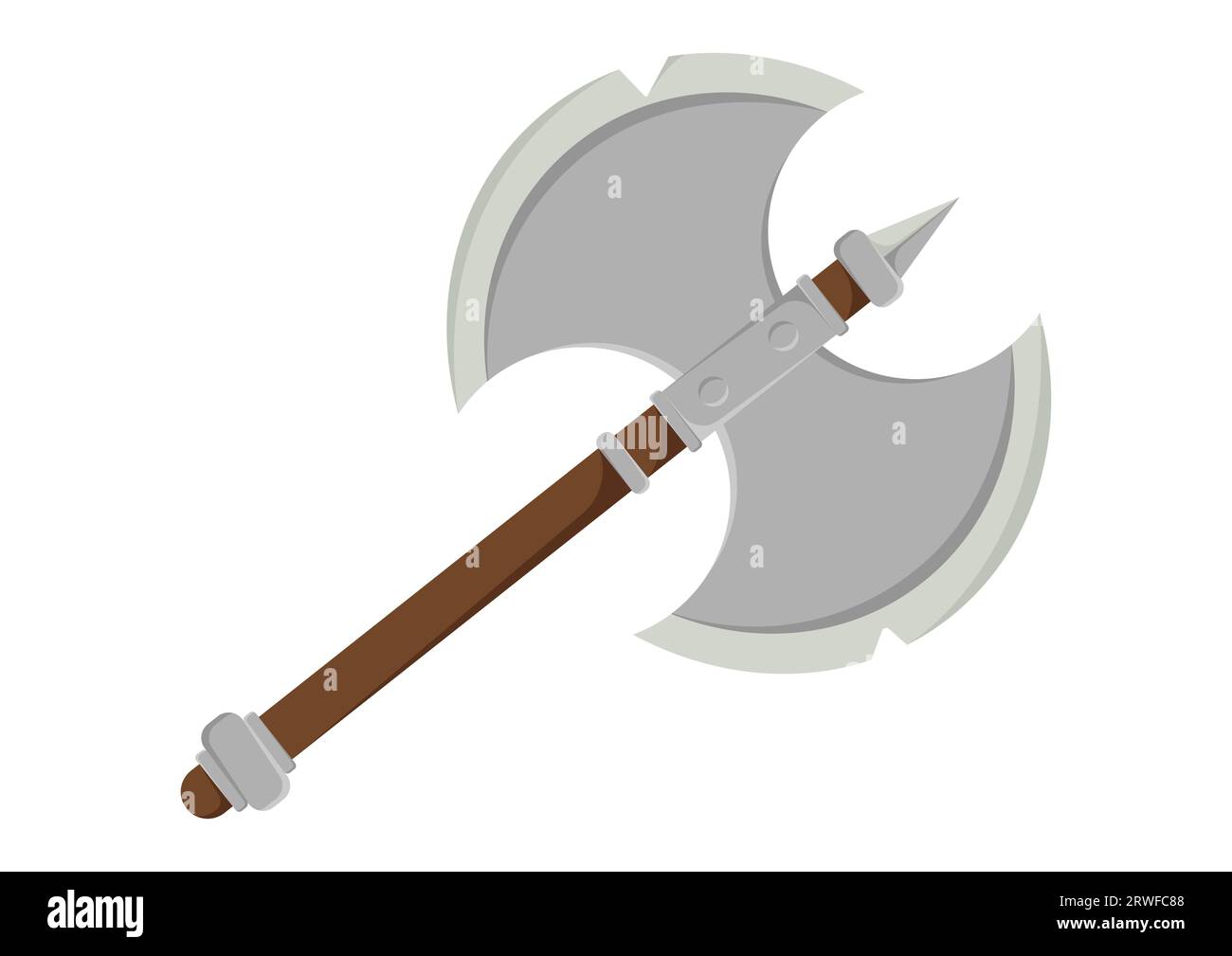 Battle axe Vector Flat Design isolé sur fond blanc Illustration de Vecteur