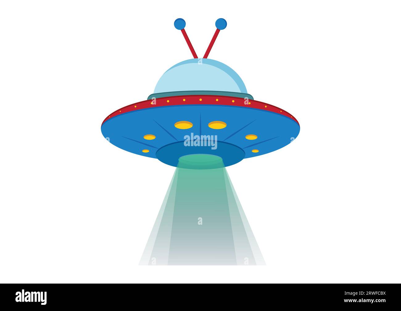 Dessin animé Alien Ship Vector Illustration isolé sur fond blanc Illustration de Vecteur