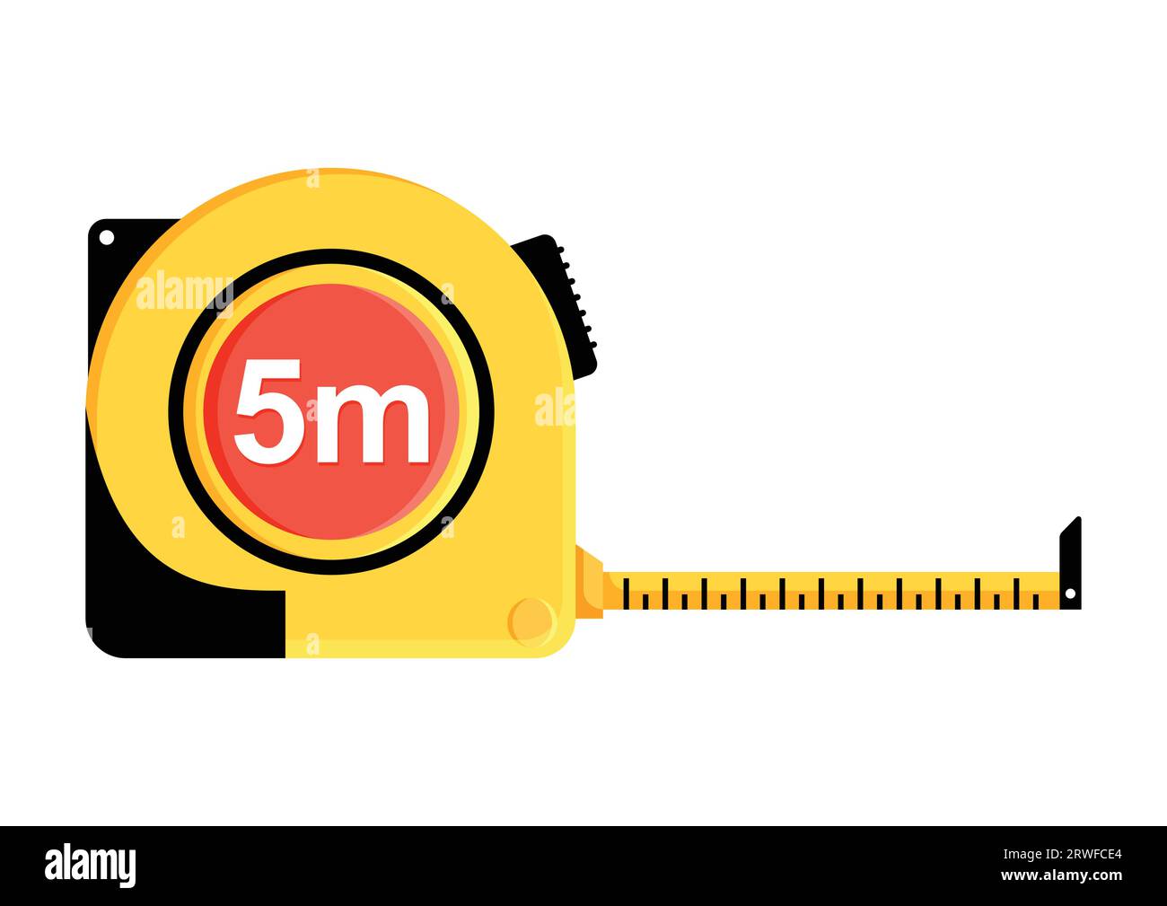 Mètre ruban outils de travail clipart vecteur conception plate isolé sur fond blanc Illustration de Vecteur
