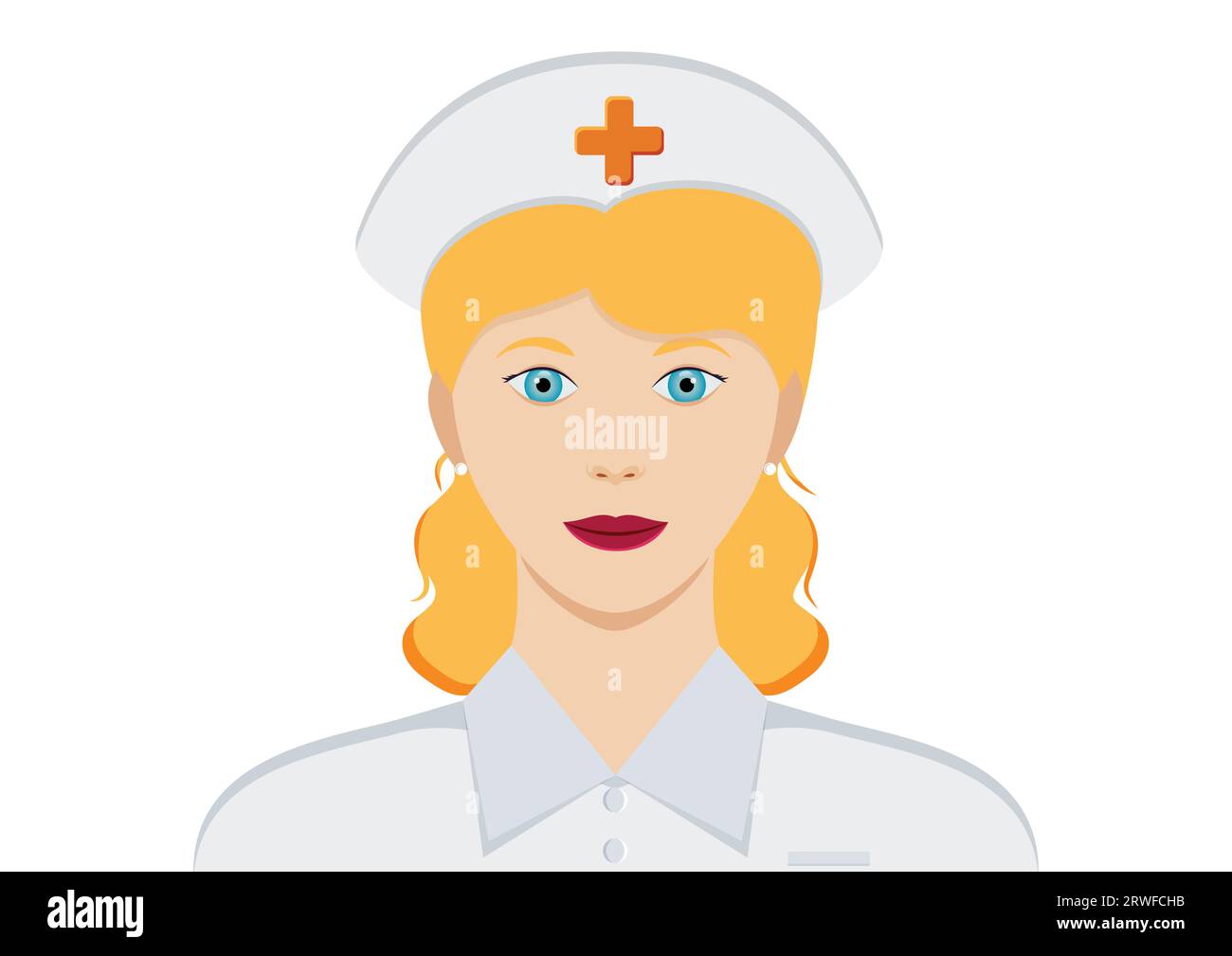 Portrait du vecteur clipart de caractère infirmier sur fond blanc Illustration de Vecteur