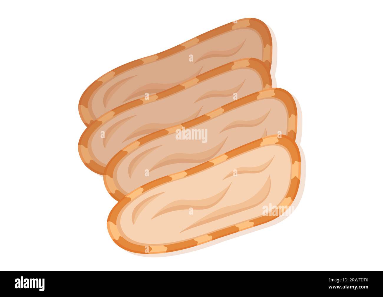 Morceaux de poulet bouilli Vector Flat Design isolé sur fond blanc Illustration de Vecteur