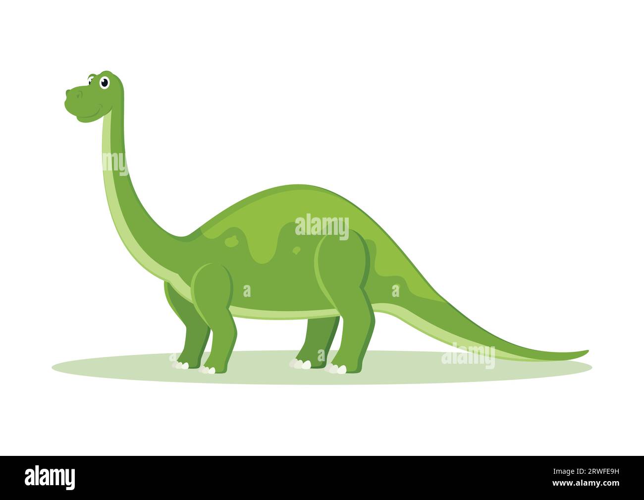 Brontosaurus Dinosaur Cartoon Character Vector Illustration Illustration de Vecteur