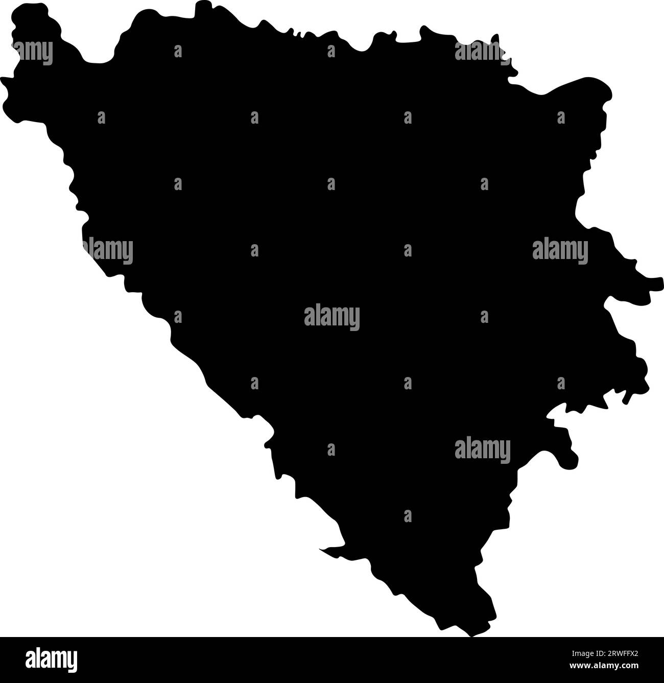 Icône d'illustration simplifiée isolée avec silhouette noire de la carte de Bosnie-Herzégovine. Fond blanc Illustration de Vecteur Icône d'illustration simplifiée isolée avec silhouette noire de la carte de Bosnie-Herzégovine. Fond blanc Illustration de Vecteur