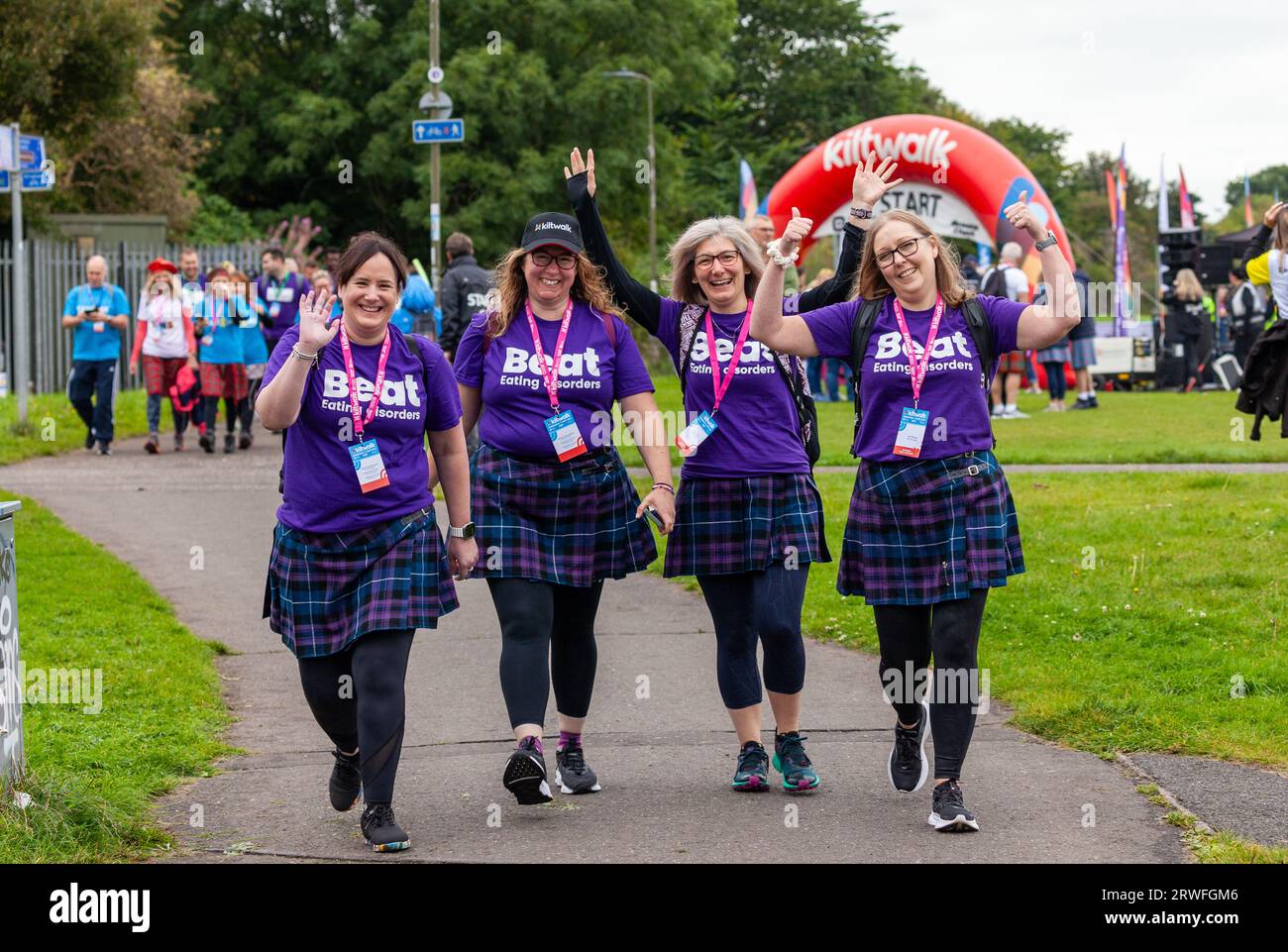 Les gens qui participent au Kiltwalk Edinburgh Banque D'Images