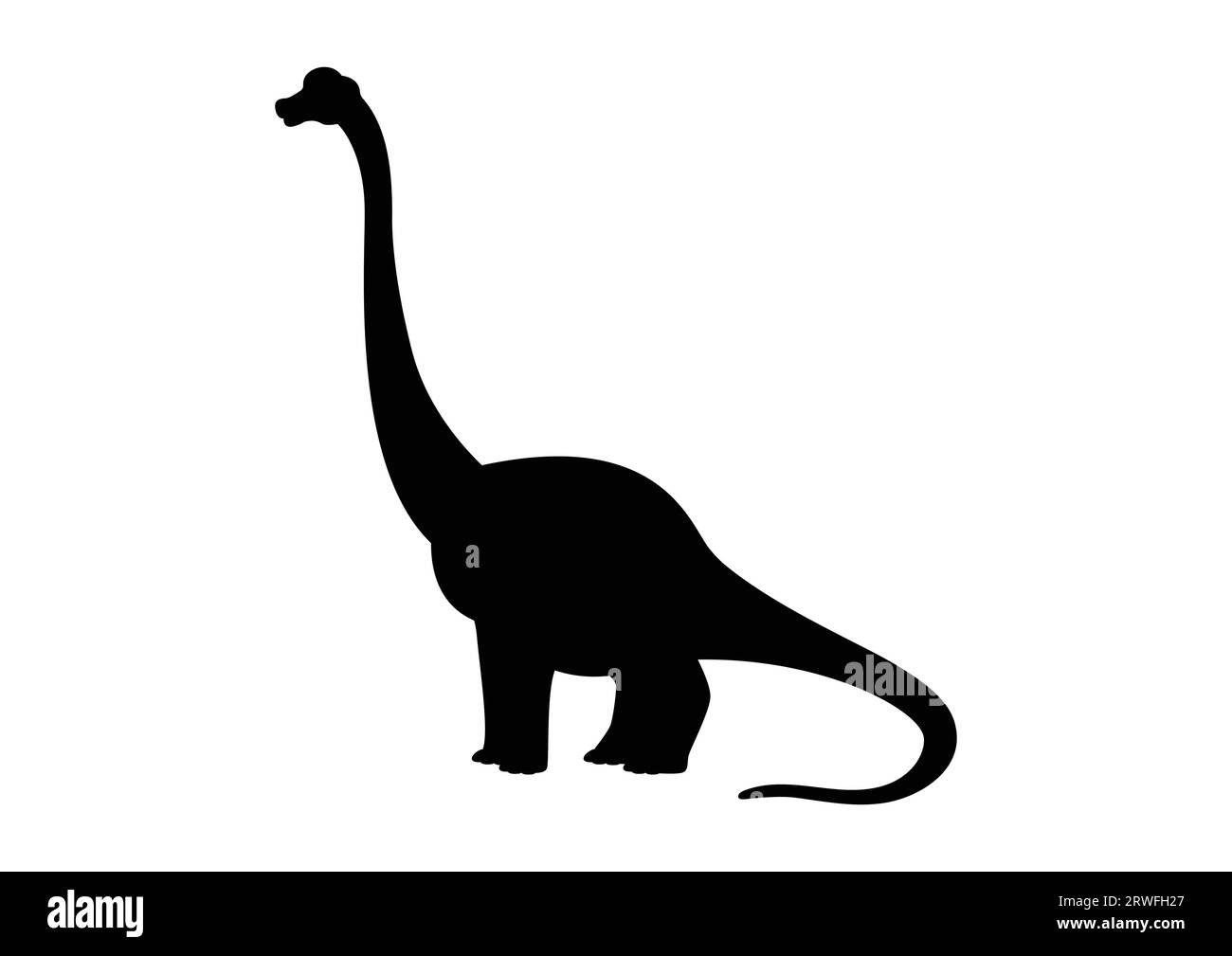 Brachiosaurus Dinosaur Silhouette Vector isolé sur fond blanc Illustration de Vecteur