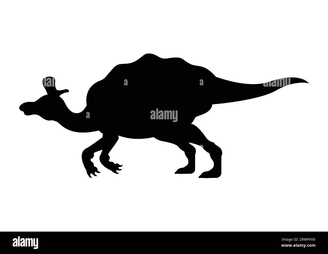 Lambeosaurus Dinosaur Silhouette Vector isolé sur fond blanc Illustration de Vecteur