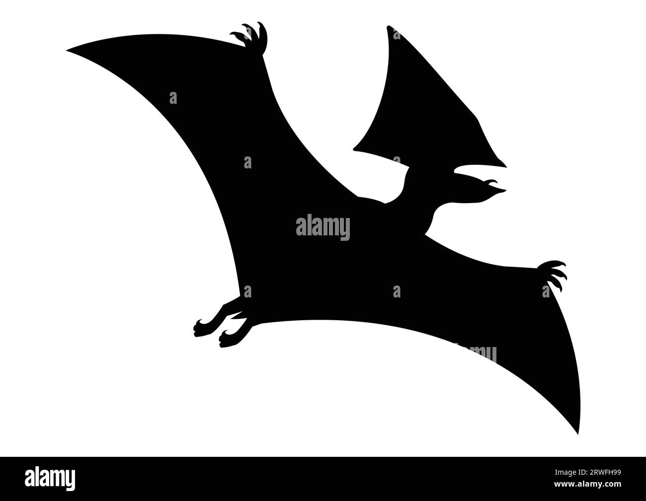 Tapejara Dinosaur Silhouette Vector isolé sur fond blanc Illustration de Vecteur