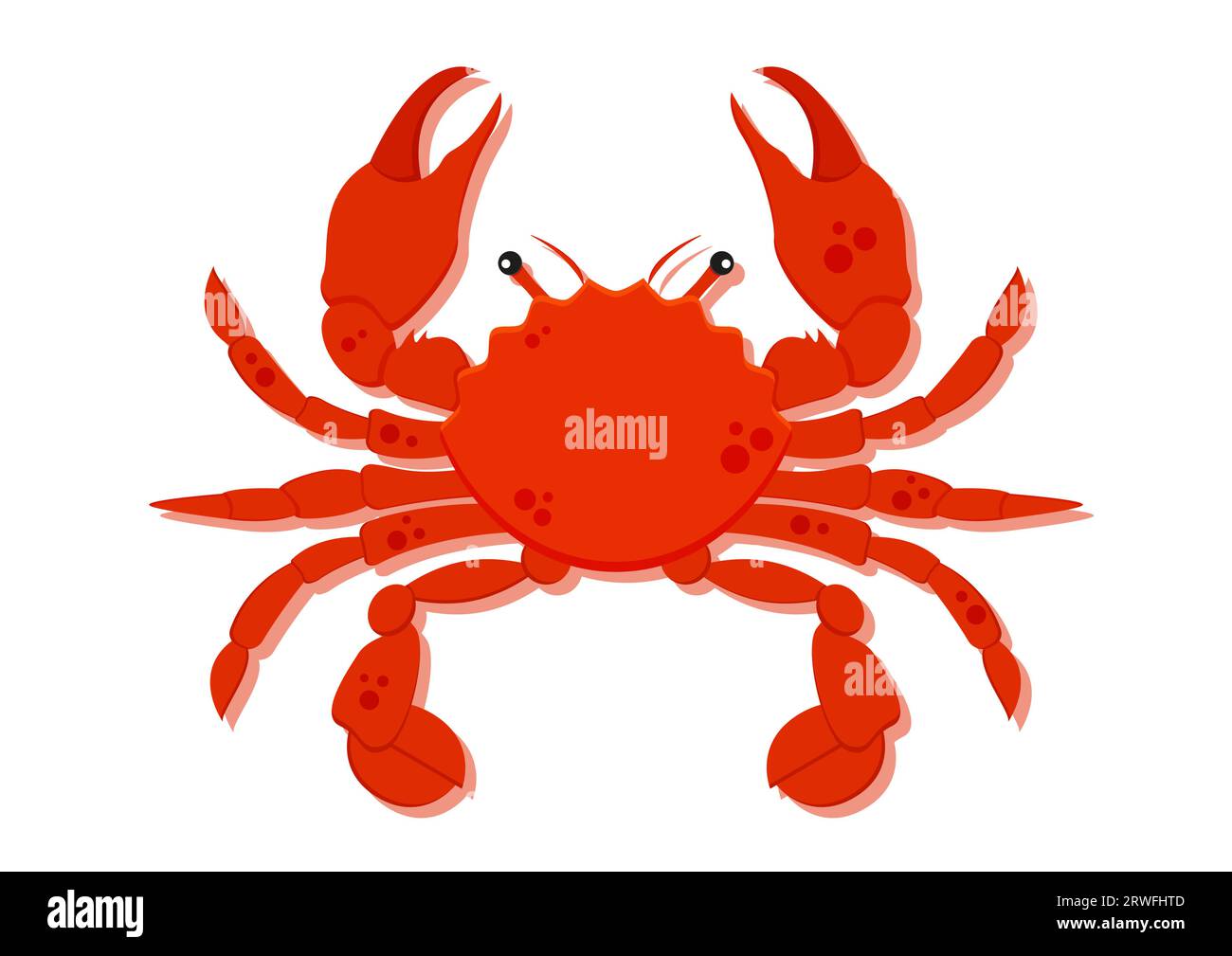 Personnage de dessin animé de crabe avec de grandes griffes illustration vectorielle Illustration de Vecteur