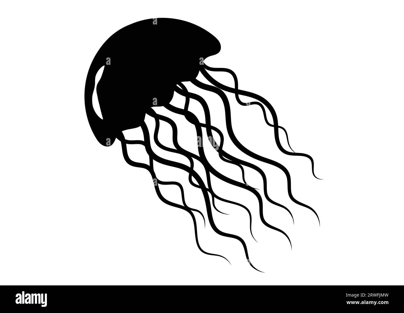 Conception plate de vecteur clipart de Jellyfish Silhouette Illustration de Vecteur