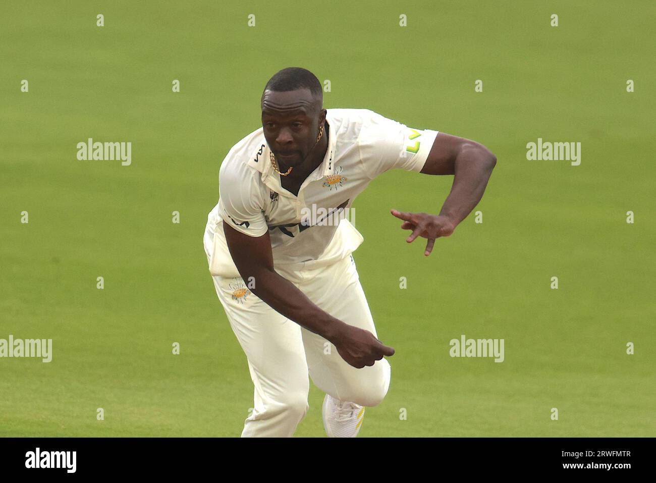 Londres, Royaume-Uni. 19 septembre 2023. Alors que Surrey affronte Northamptonshire dans le championnat du comté à l'ovale de Kia, le premier jour. Crédit : David Rowe/Alamy Live News Banque D'Images