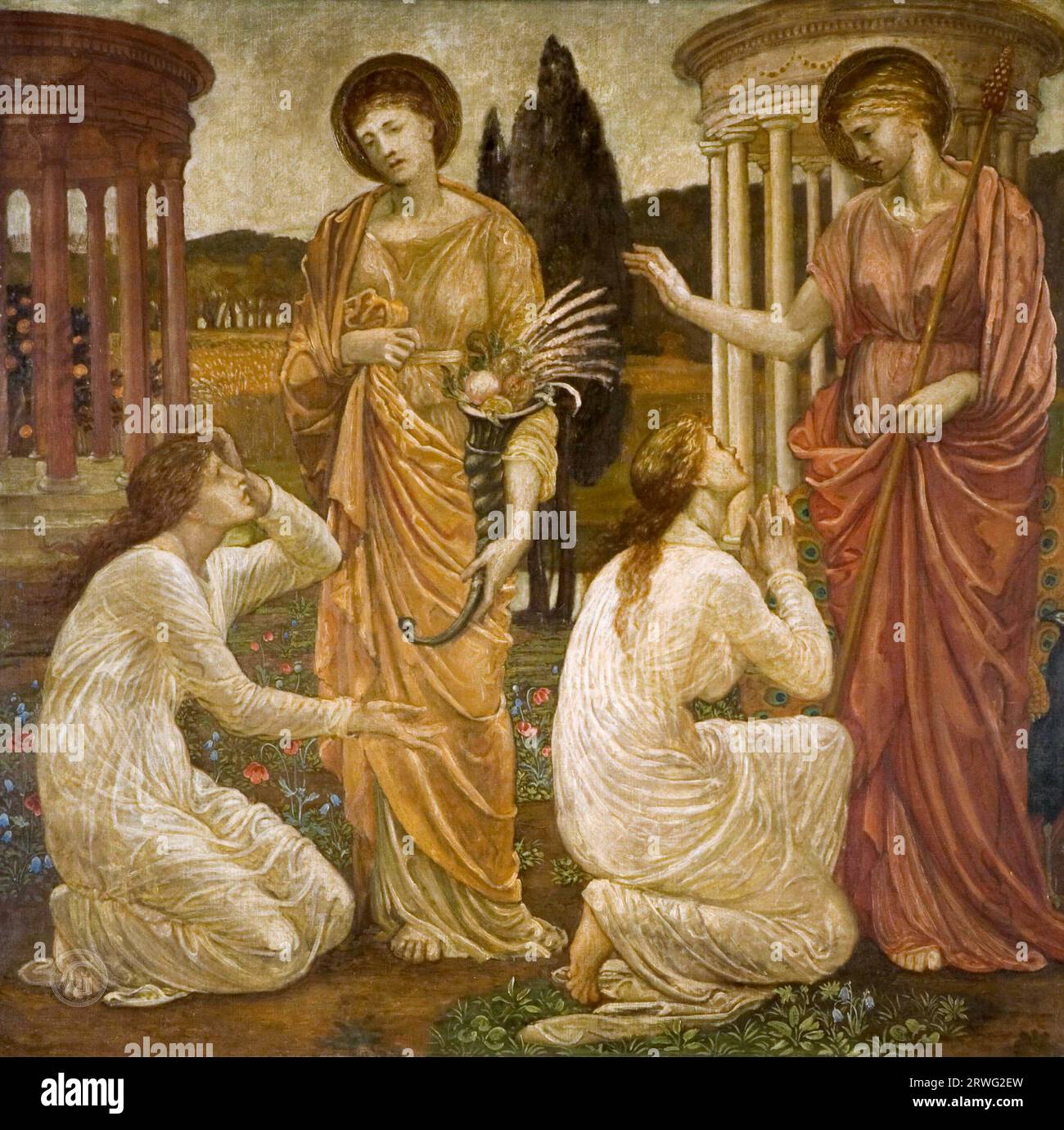 Sir Edward Crane - Cupidon et psyché - Palais des peintures murales vertes - psyché aux sanctuaires de Juno et Cérès 1881 Banque D'Images