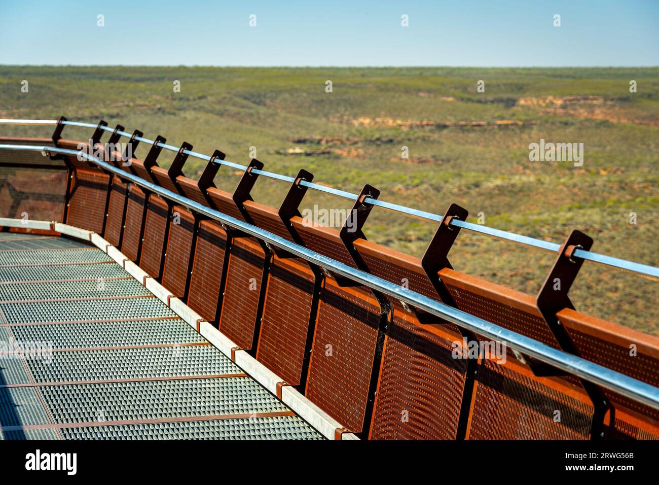 Vue sur le pont Skywalk dans le parc national de Kalbarri, WA, Australie Banque D'Images