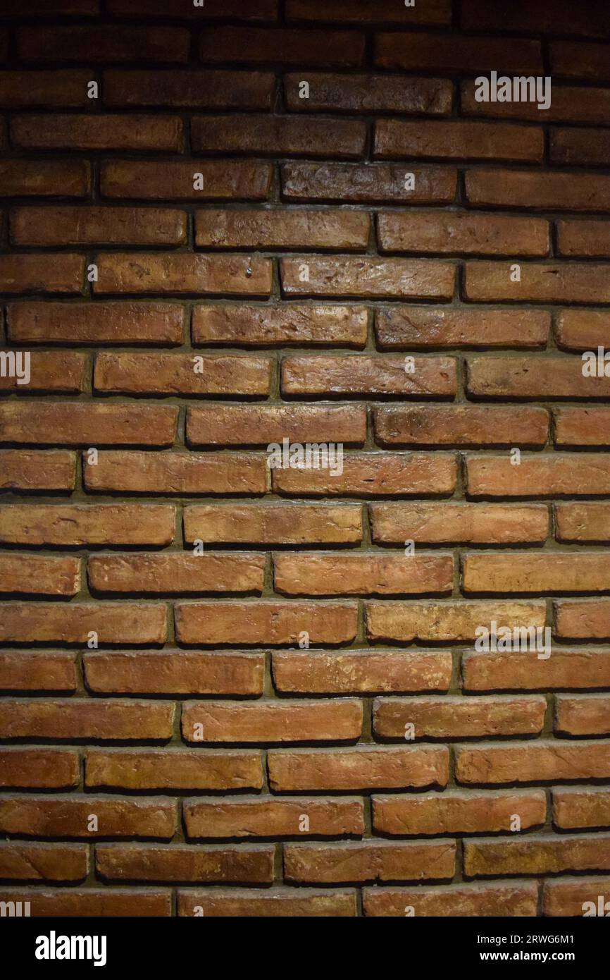 Gros plan d'un mur de briques apparentes Banque D'Images