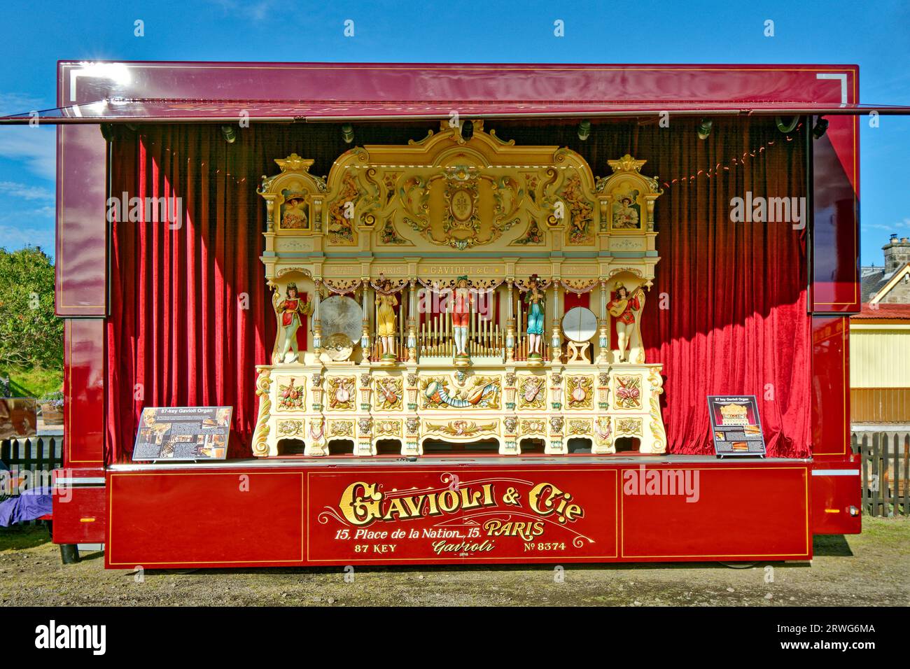 Bateau de Garten Écosse un orgue à vapeur Gavioli & Cie Paris fairground Banque D'Images