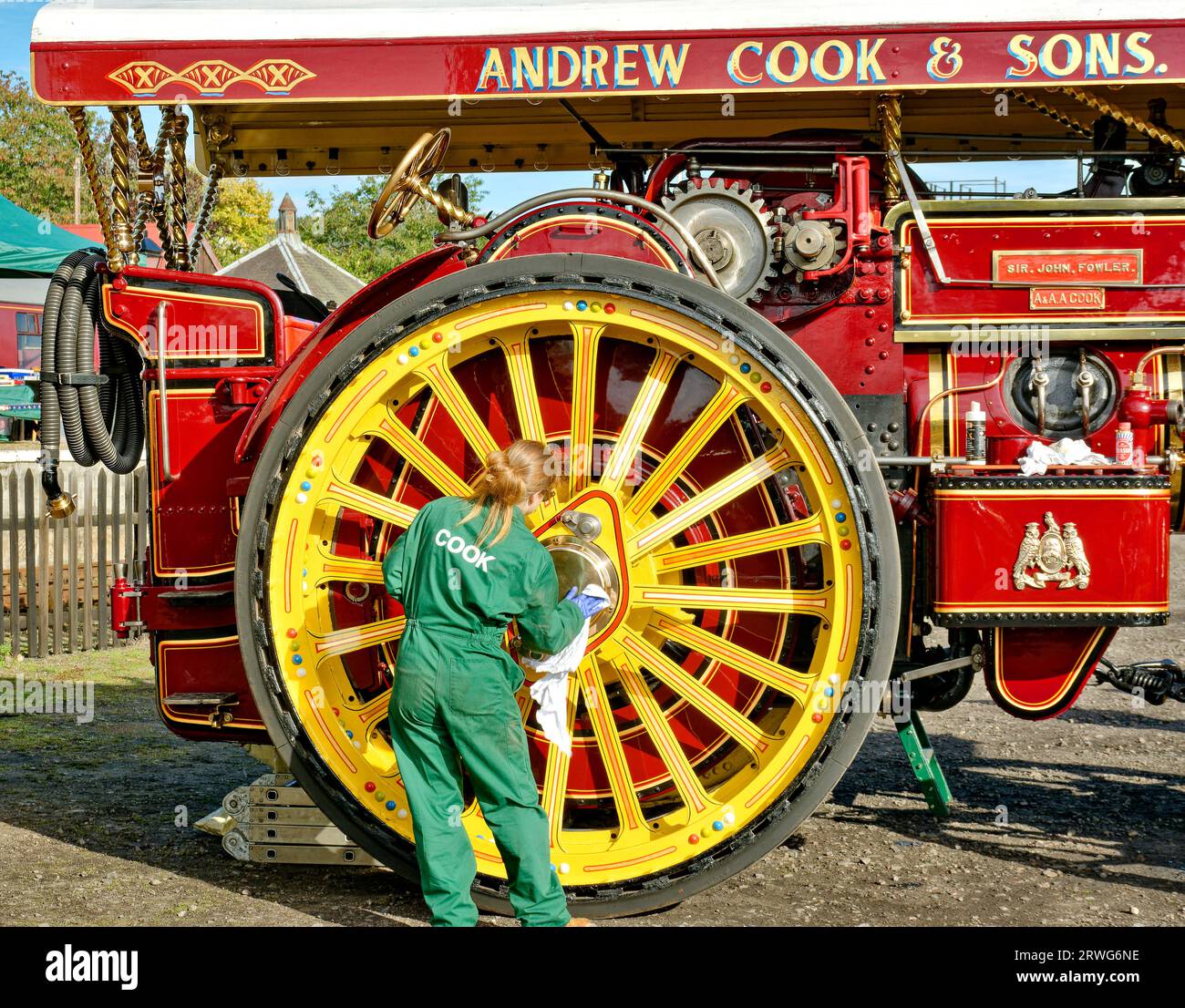 Bateau de Garten Scotland polir le moyeu de roue du moteur de traction Andrew Cook Banque D'Images