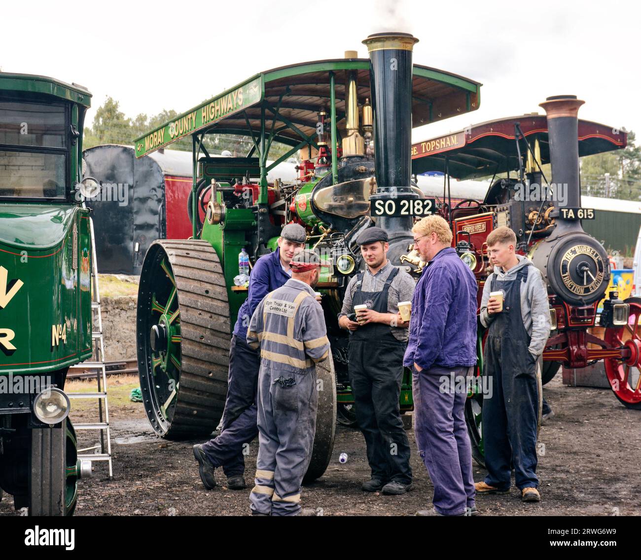Bateau de Garten Écosse rallye vapeur heure café et une discussion devant les moteurs de traction Banque D'Images