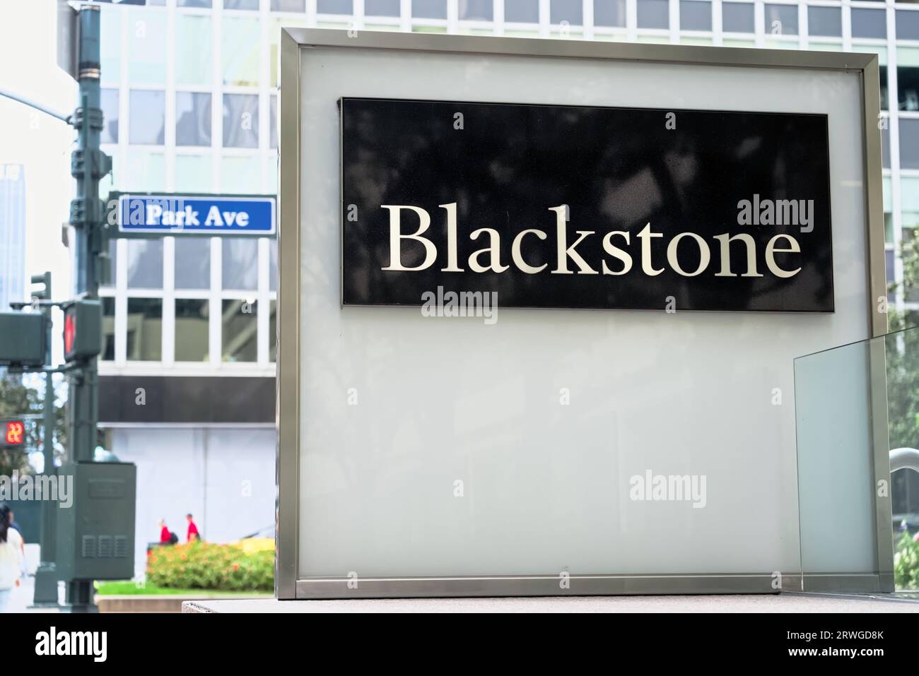New York, NY - 17 septembre 2023 : Blackstone Inc., société américaine de gestion de placements alternatifs soupire au siège social 345 Park Ave Banque D'Images