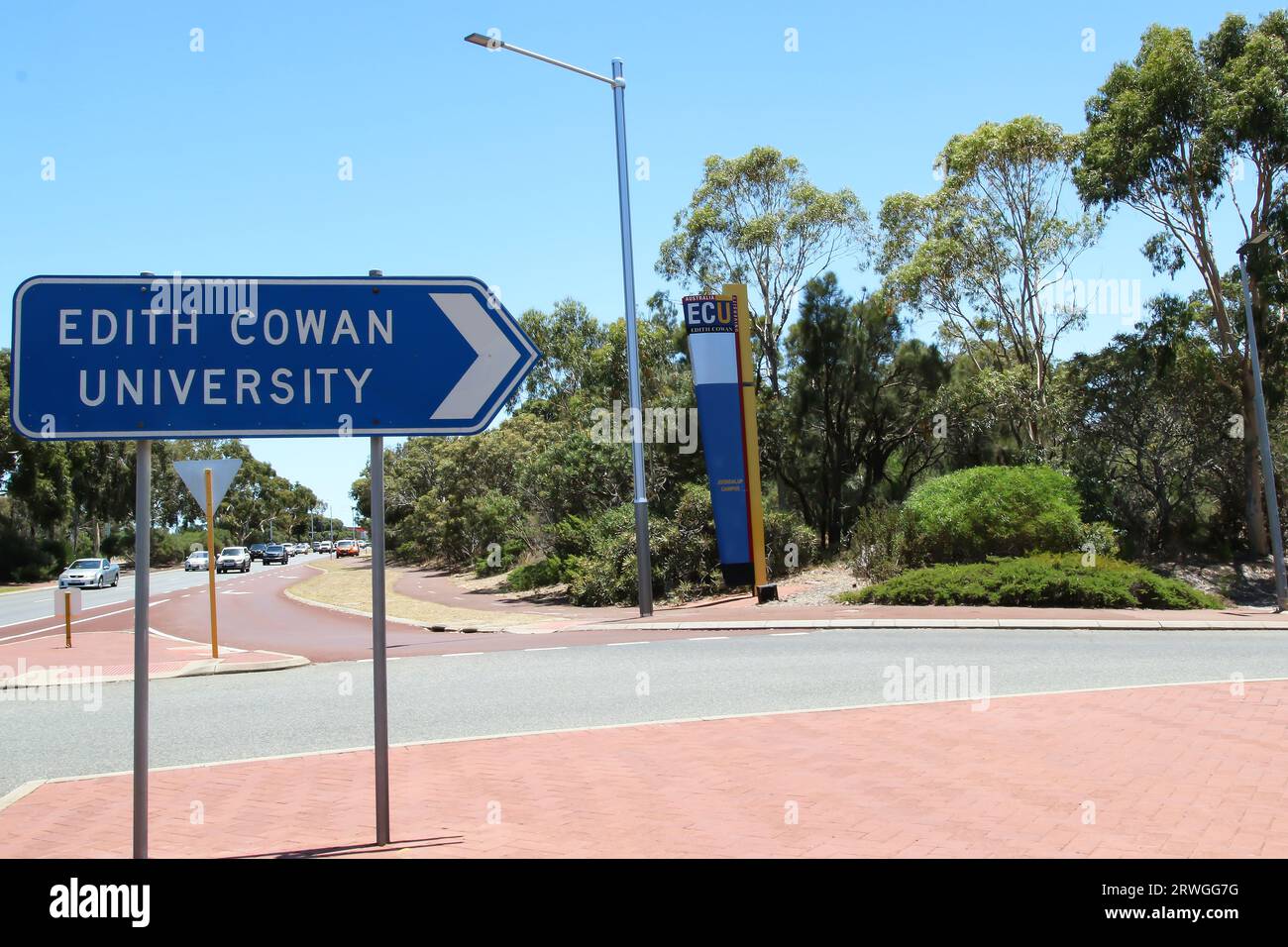 Edith Cowan University Joondalup Campus Entrance, Australie occidentale Banque D'Images