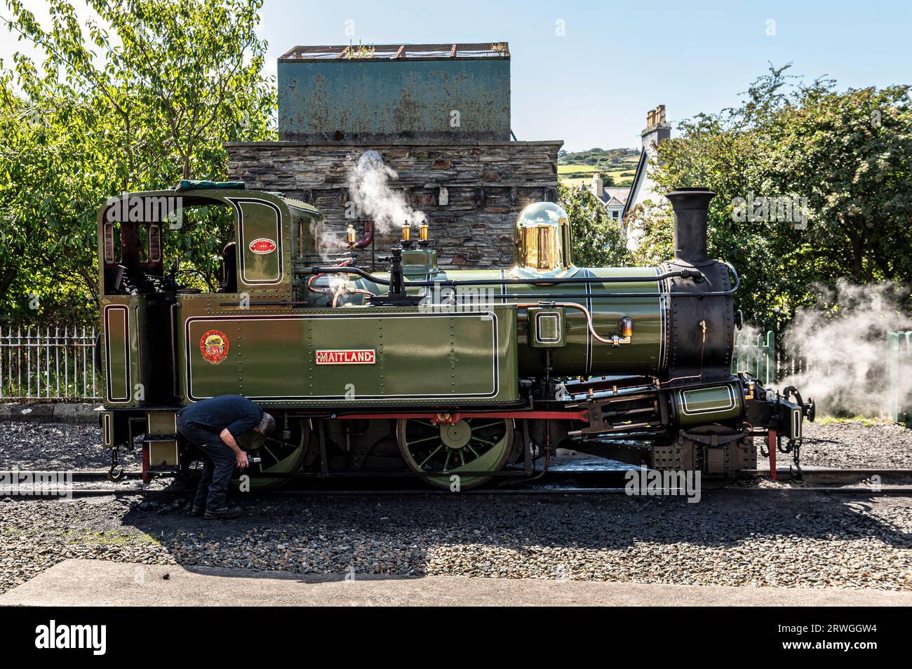 Train à vapeur de la ligne Douglas à Port Erin dans l'île de Man Banque D'Images