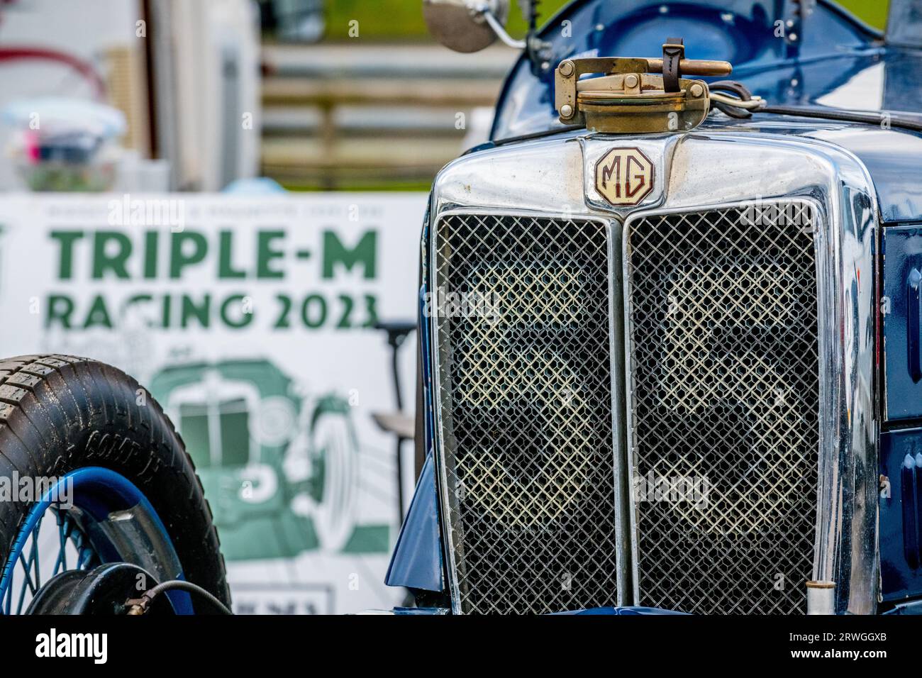 Le Vintage Sports car Club, V.S.C.C. course Day événement sur le circuit de course Mallory Park, Leicestershire, Angleterre, Royaume-Uni, août, 2023. Banque D'Images