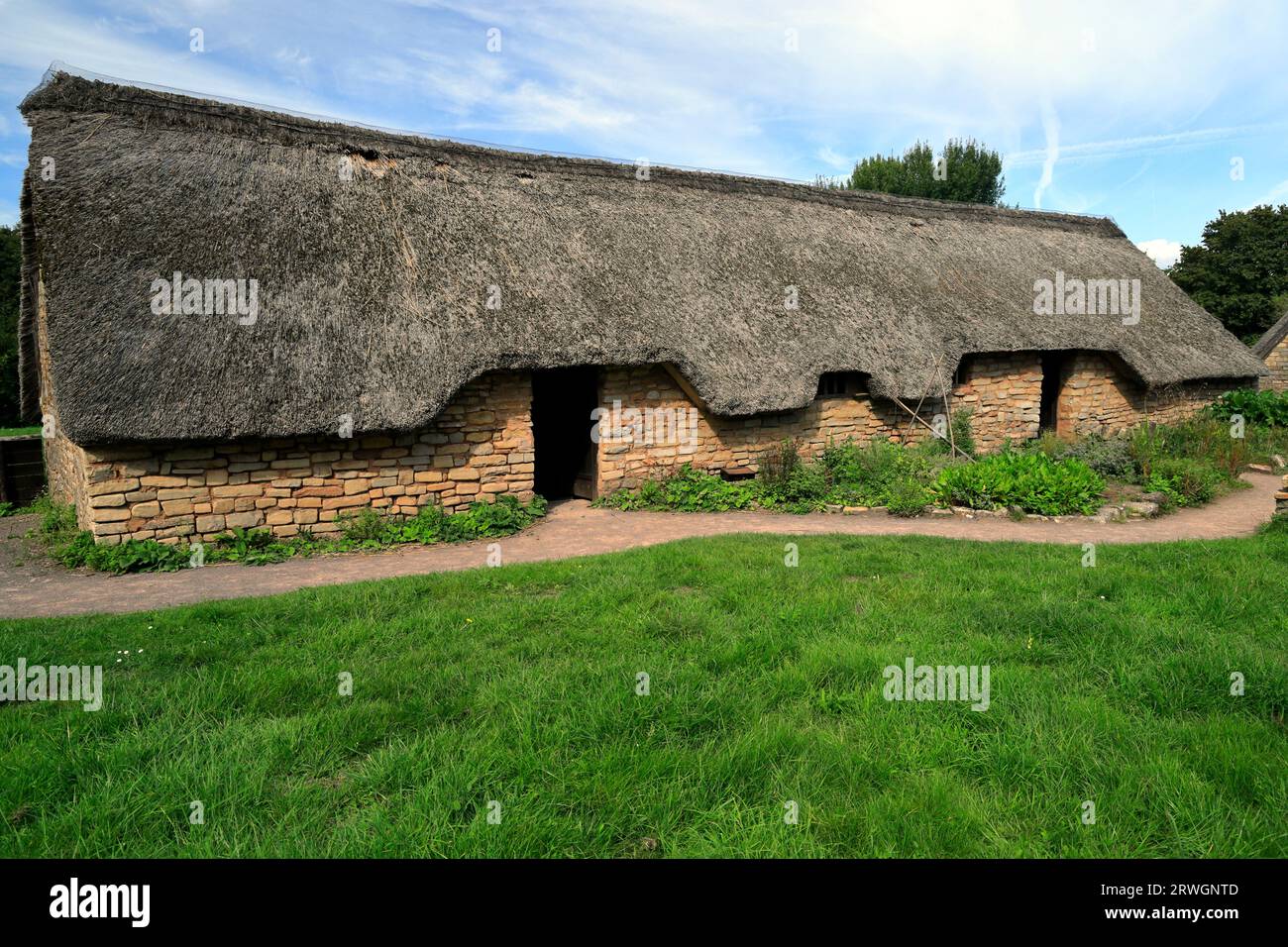 Cosmeston Cosmeston Medieval Village, lacs et Country Park, Penarth, Vale of Glamorgan, Pays de Galles, Royaume-Uni. Banque D'Images