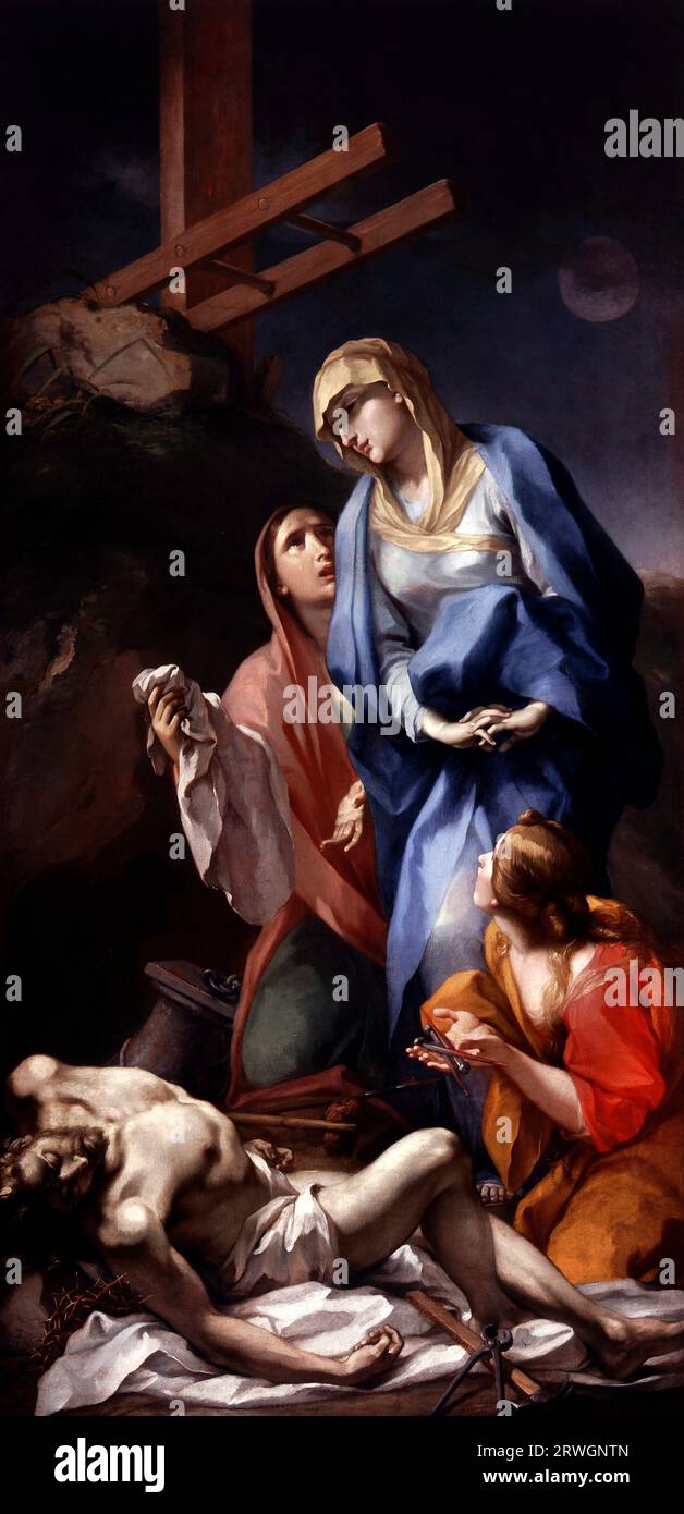 Pieta par les artistes rococo italiens, Antonio Balestra (1666 -1740), huile sur toile, 1721 Banque D'Images
