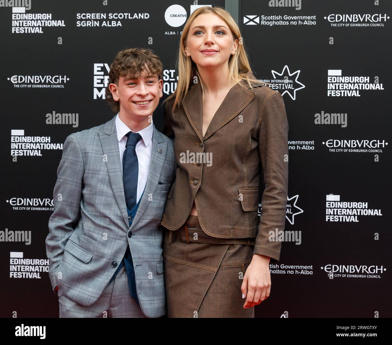 Ella Lily Hyland et Louis McCartney lors de la première de Silent Roar, Edinburgh International film Festival, Ecosse, Royaume-Uni Banque D'Images