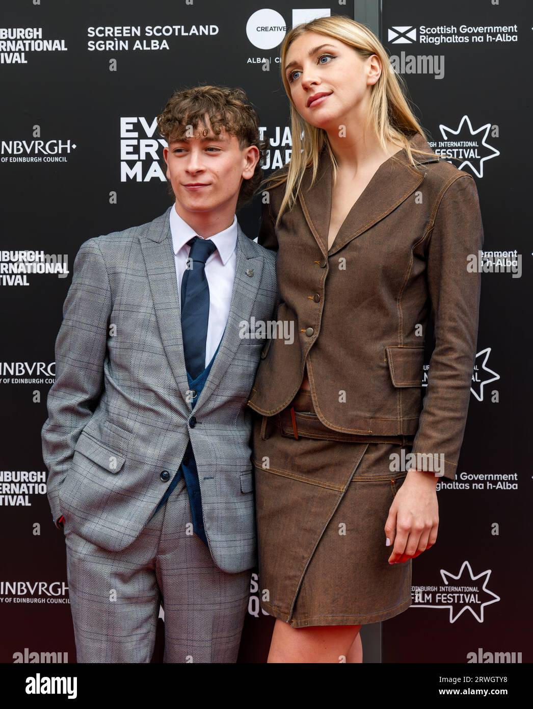 Ella Lily Hyland et Louis McCartney lors de la première de Silent Roar, Edinburgh International film Festival, Ecosse, Royaume-Uni Banque D'Images