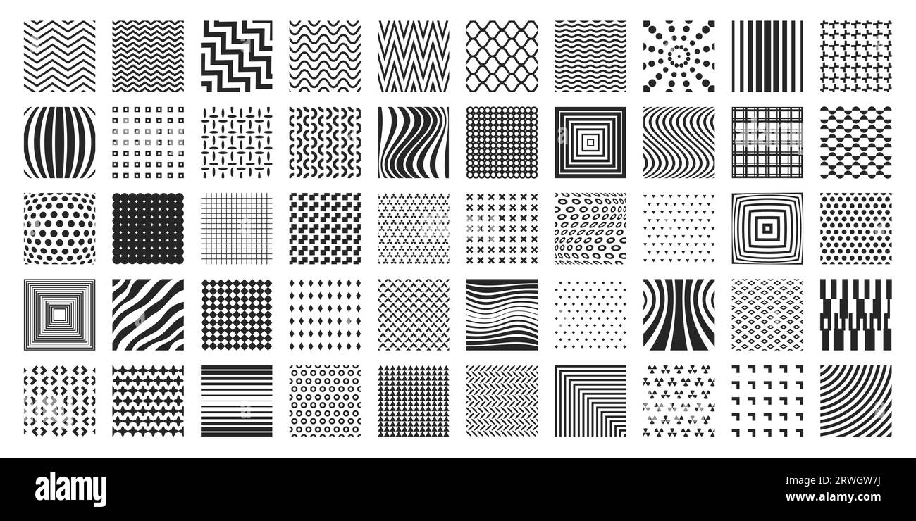 Icônes carrées avec motifs géométriques. Motifs décoratifs en mosaïque noire pour la conception de logo, éléments décoratifs abstraits modernes. Ensemble isolé de vecteur Illustration de Vecteur