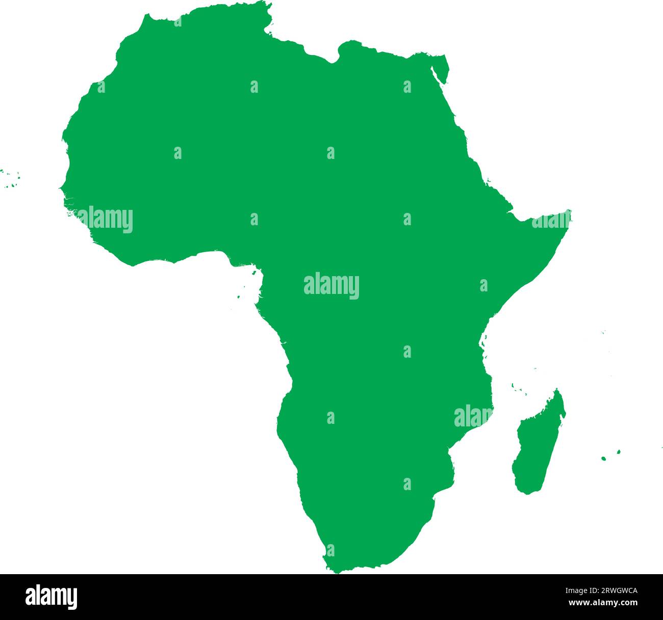 Carte couleur CMJN VERTE de L'AFRIQUE Illustration de Vecteur
