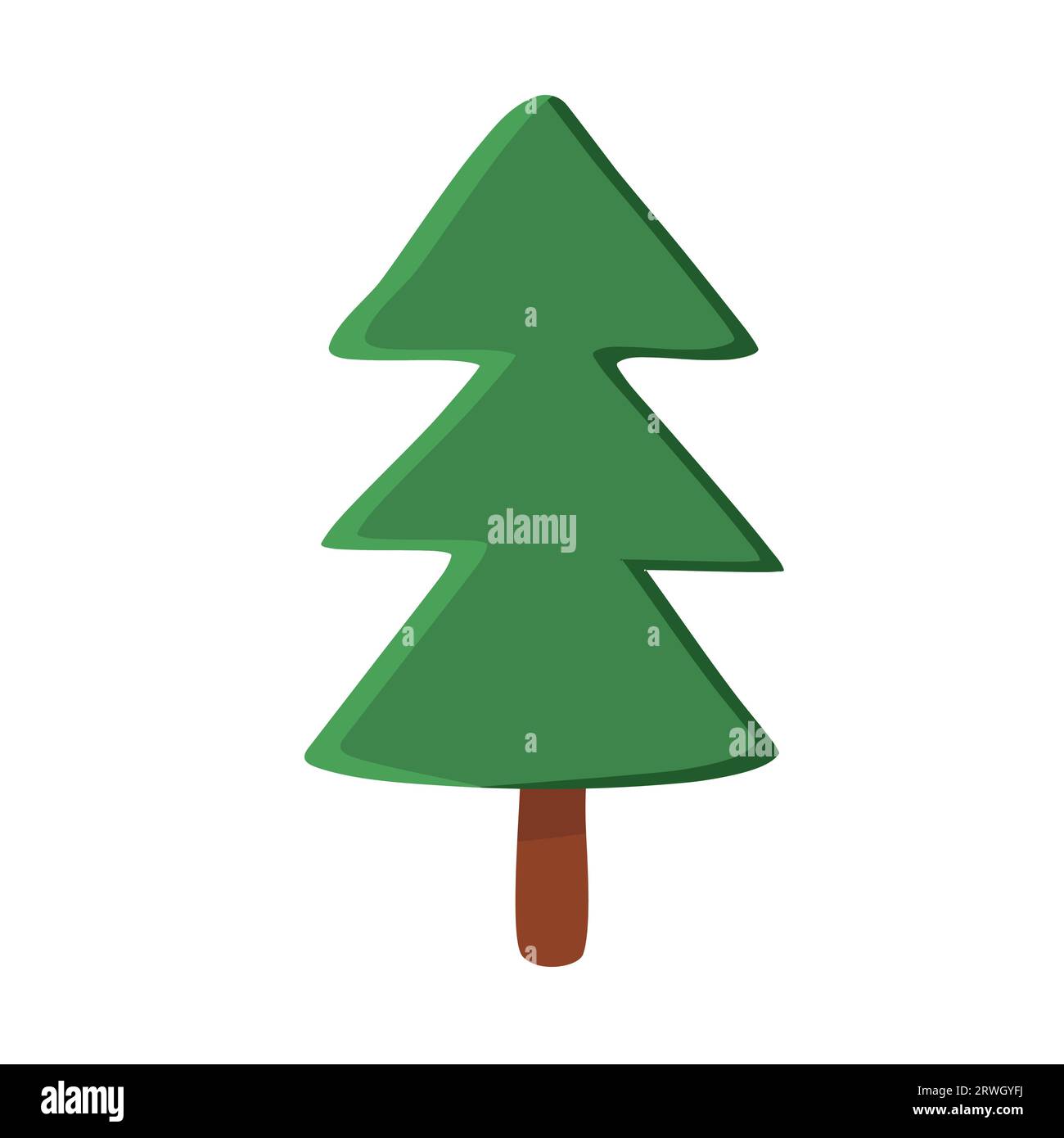 Arbre de Noël simplifié ou pin, élément de conception de vacances d'hiver, illustration vectorielle Illustration de Vecteur