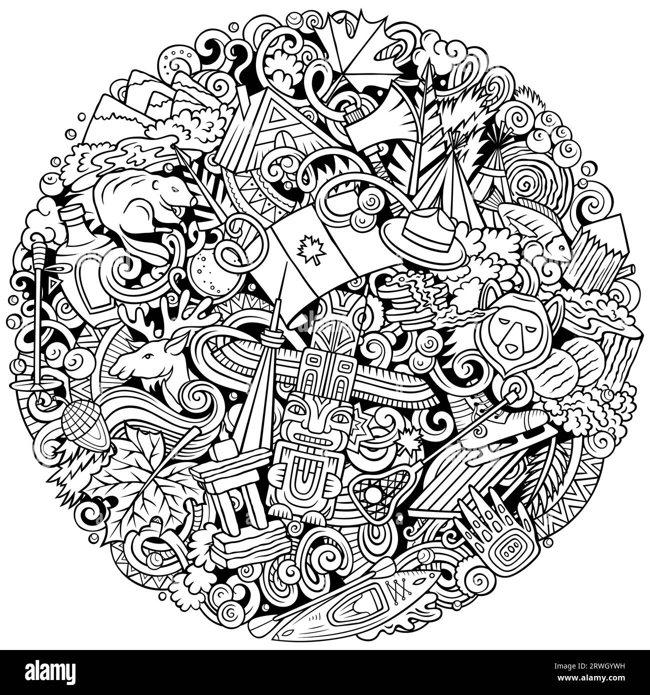 Illustration de la bande dessinée canadienne. Design canadien amusant. Illustration de Vecteur