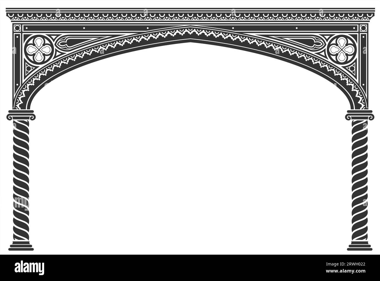 Large arche gothique d'un pont ou d'une entrée Illustration de Vecteur