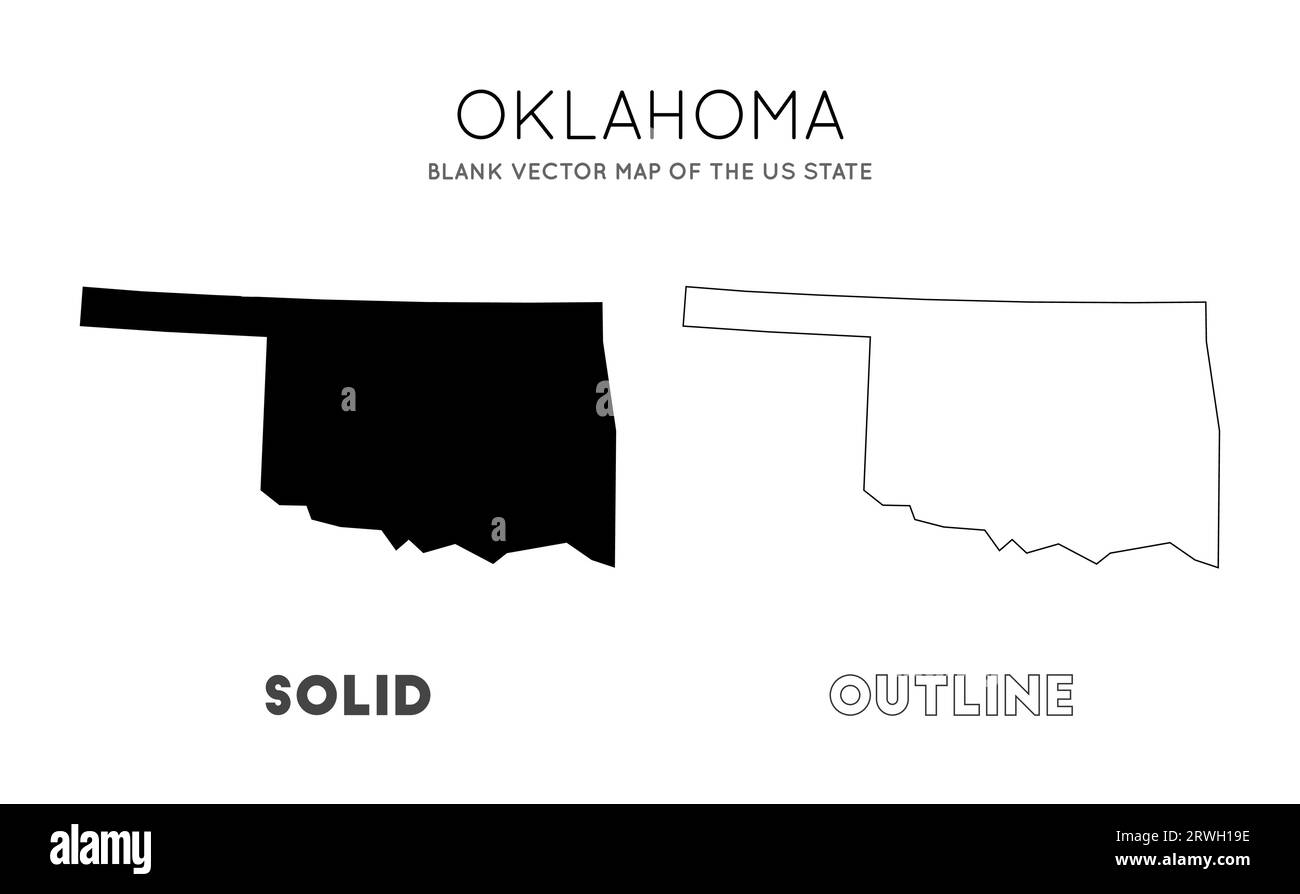 Oklahoma carte. Carte vectorielle vierge de l'État américain. Borders of Oklahoma pour votre infographie. Illustration vectorielle. Illustration de Vecteur