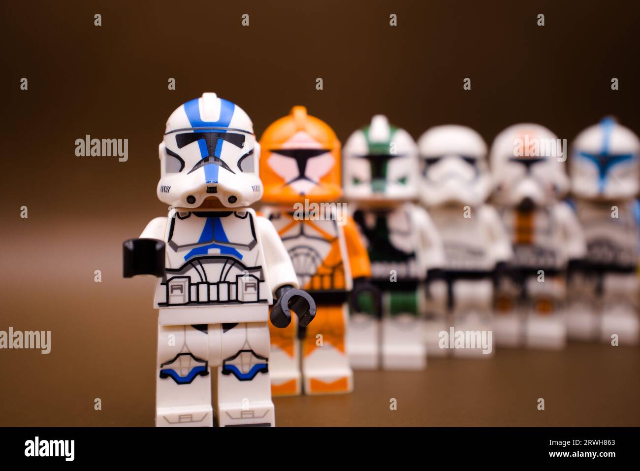 Cloner troopers dans différentes couleurs. Banque D'Images