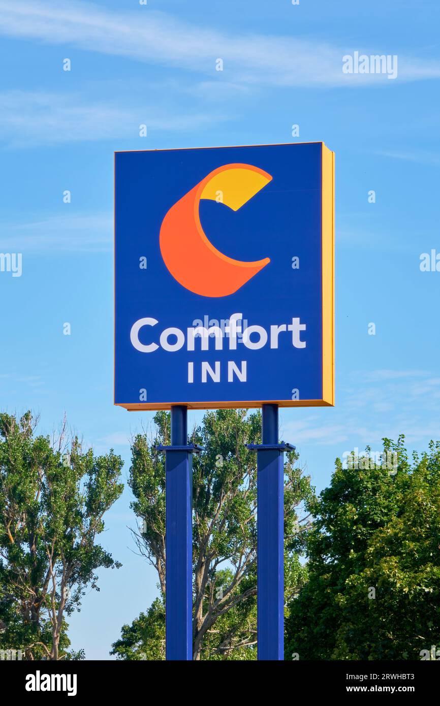 Comfort Inn fait partie du groupe Choice Hotels International. L'hôtel se présente comme une option de milieu de gamme pour les familles, les voyageurs et les seniors Banque D'Images