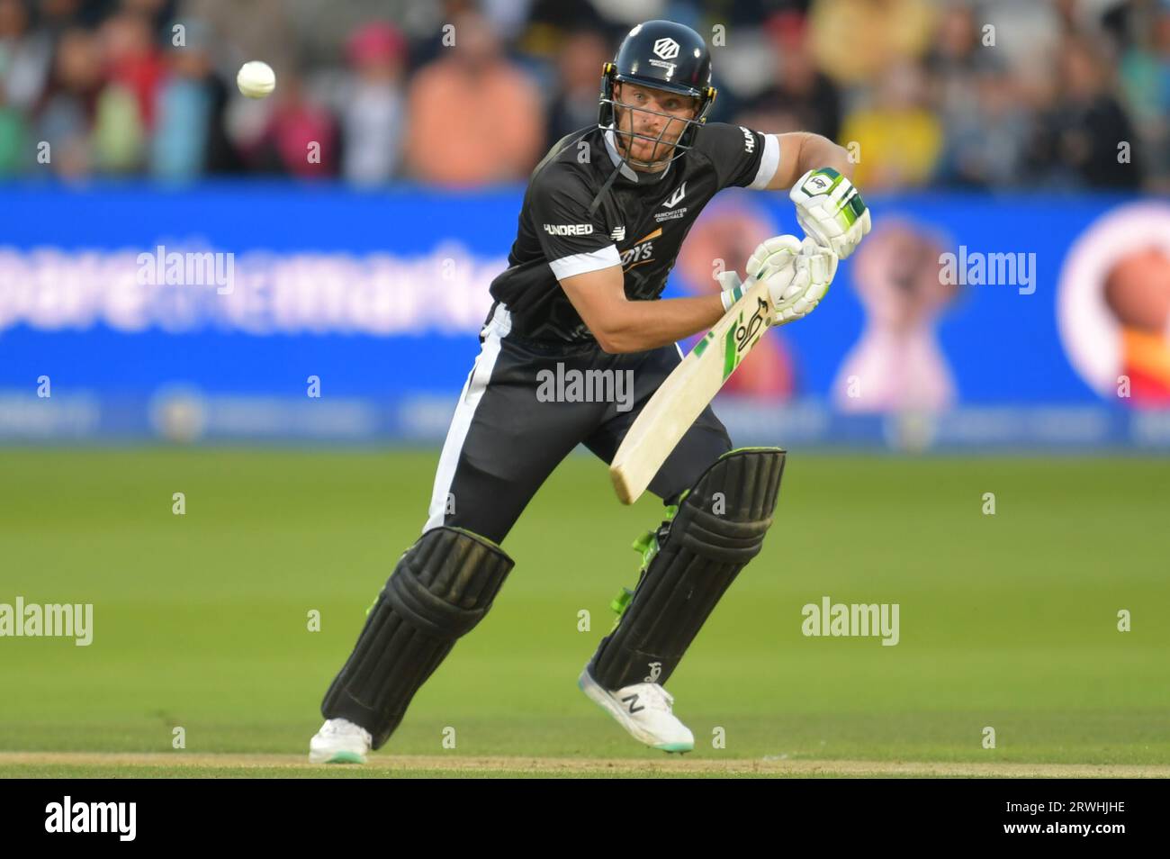 Londres, Angleterre. 27 août 2023. Jos Buttler bat lors de la finale des cent hommes 2023 entre Manchester Originals et Oval invincibles au Lord's. Banque D'Images