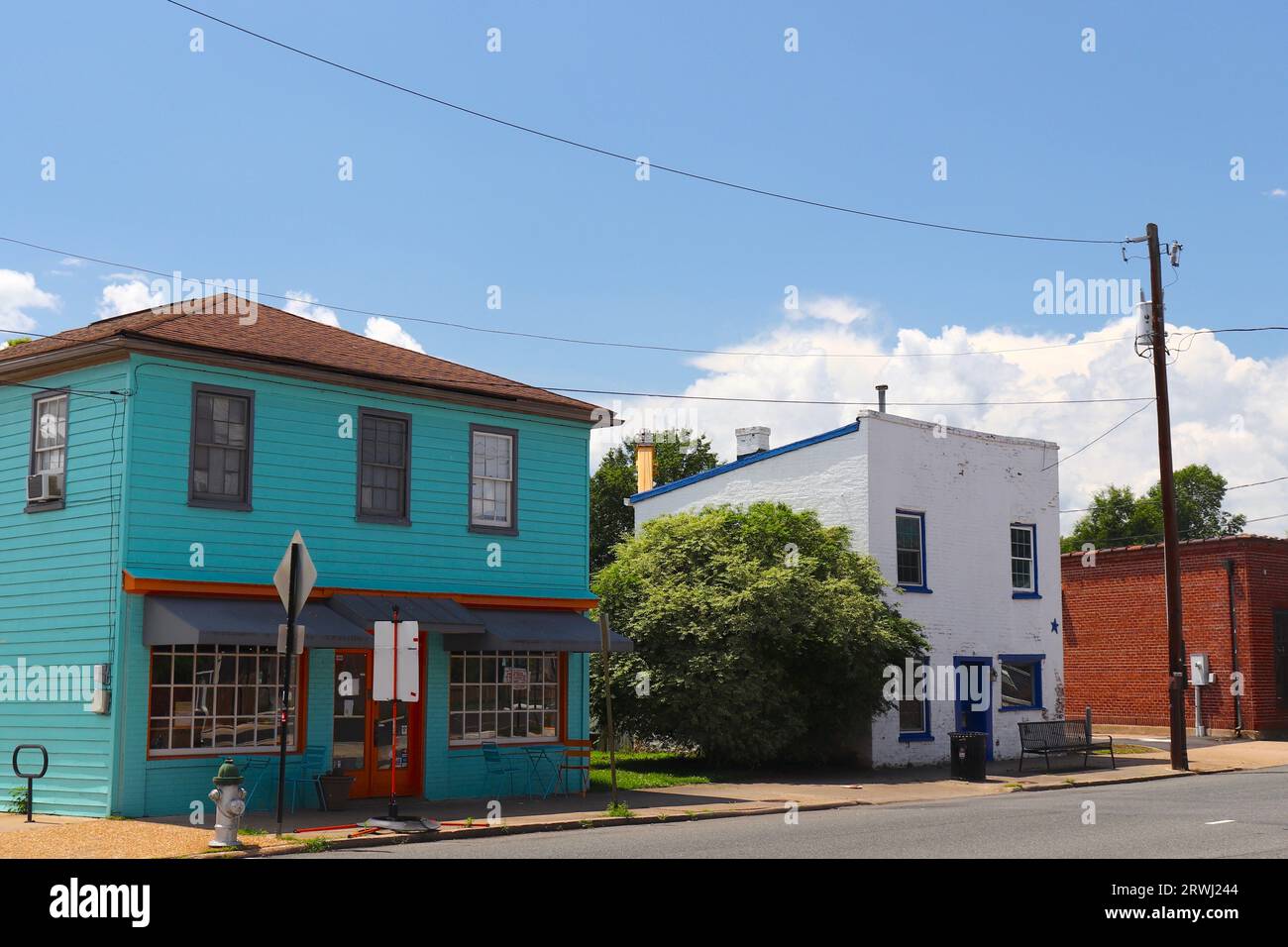 Bâtiments dans Quiet Town en Virginie, États-Unis Banque D'Images