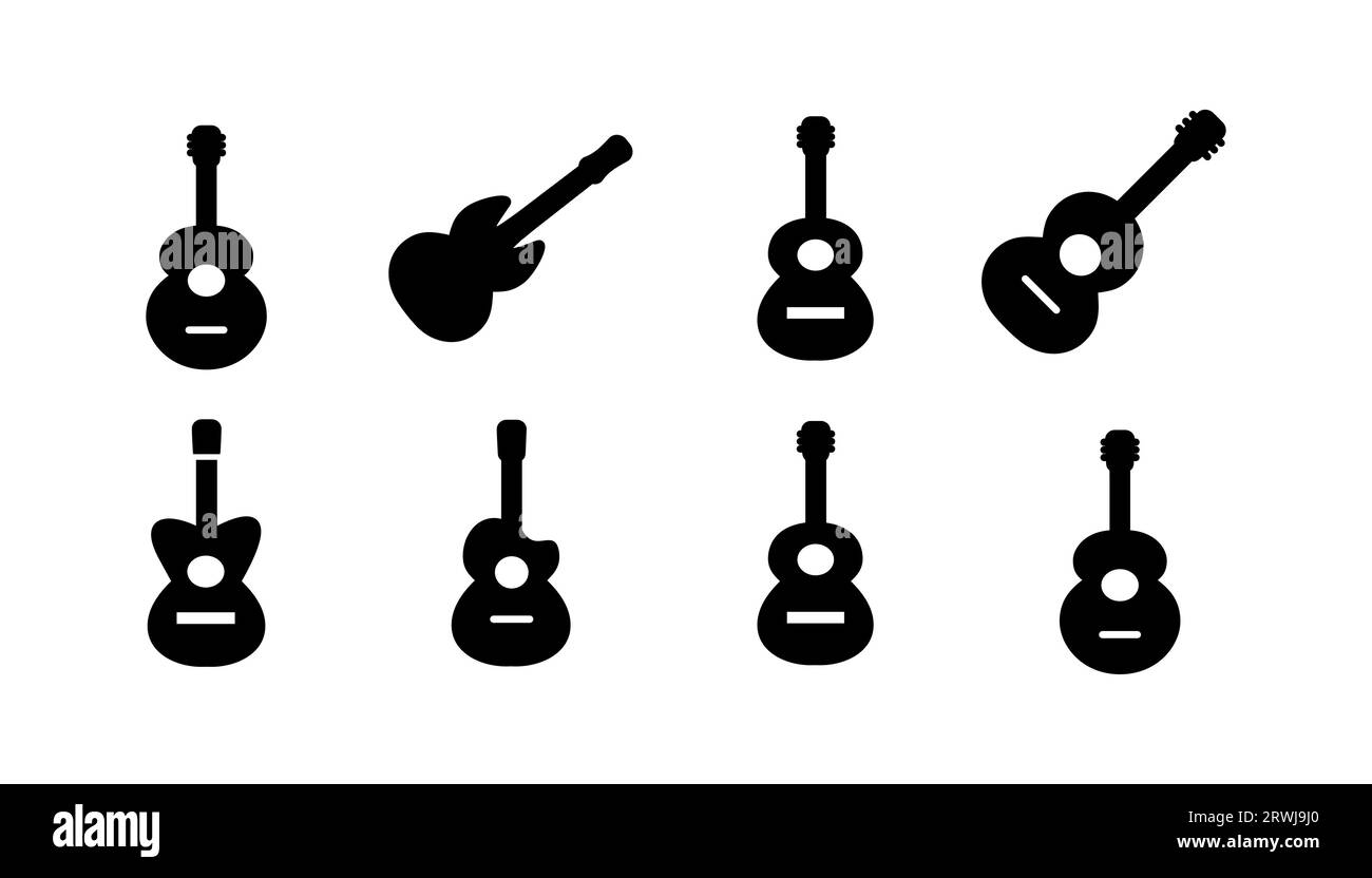 Vecteur d'icône de guitare. signe d'instrument de musique Illustration de Vecteur