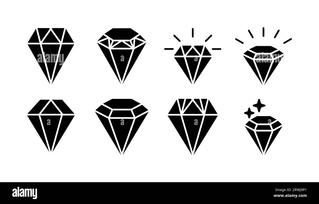 Icône en forme de losange. icône gem. pierre de cristal Illustration de Vecteur