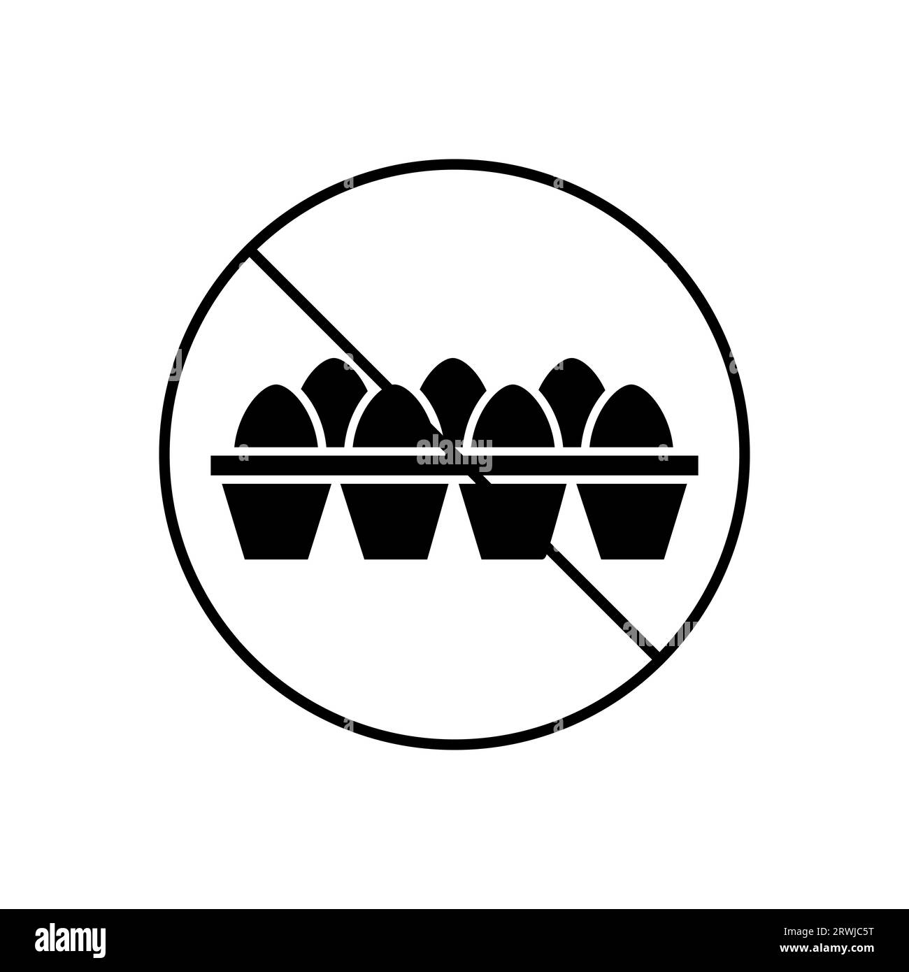 Pas d'icône oeufs. Style de glyphe No Eggs Fill icône Illustration vectorielle Illustration de Vecteur