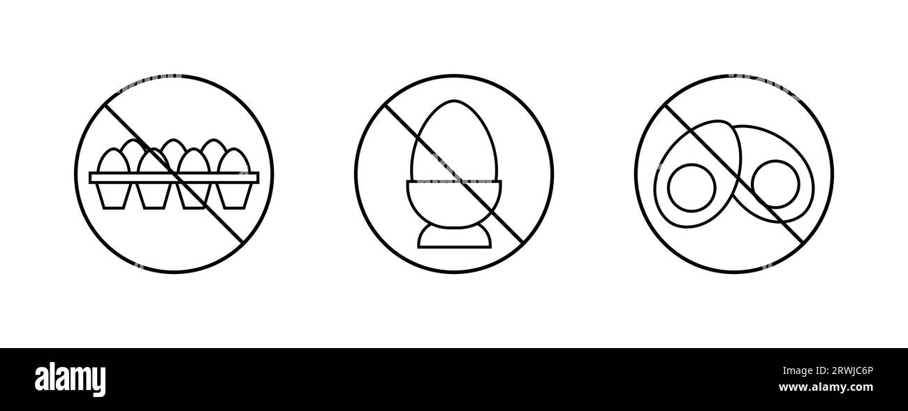 Pas d'icône oeufs. Style linéaire pas d'œufs Outline Illustration vectorielle d'icône Illustration de Vecteur
