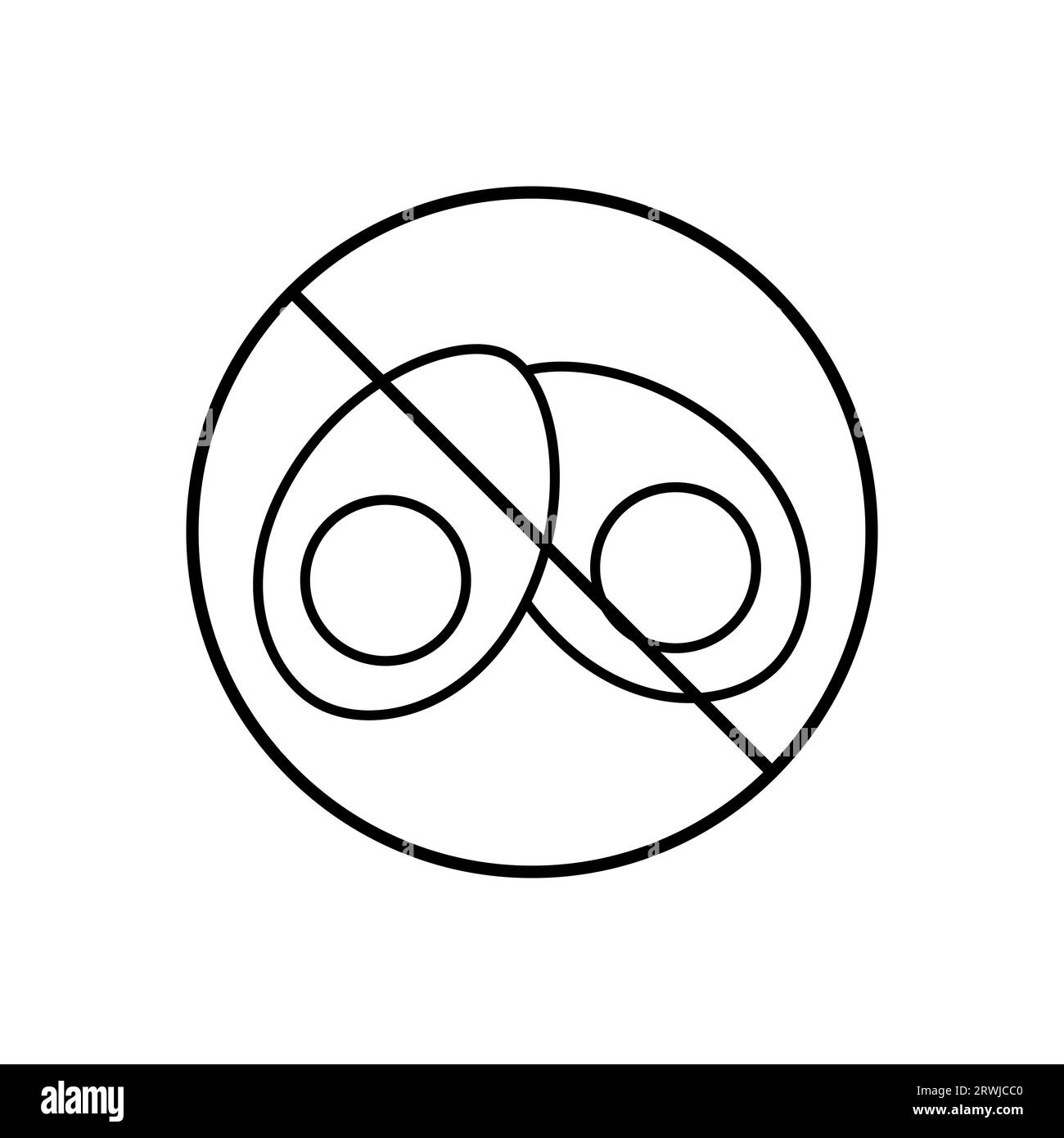 Pas d'icône oeufs. Style linéaire pas d'œufs Outline Illustration vectorielle d'icône Illustration de Vecteur