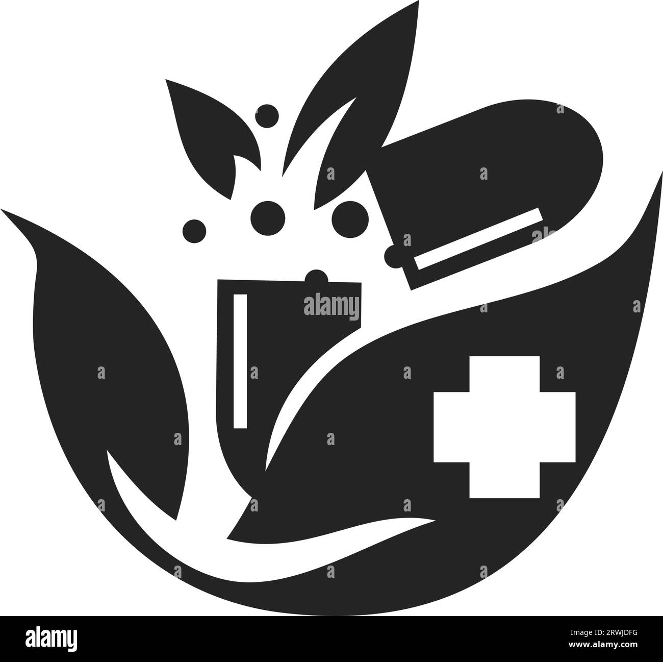 Modèle de logo de pharmacie isolé. Identité de marque. Icône graphique vectoriel abstrait Illustration de Vecteur