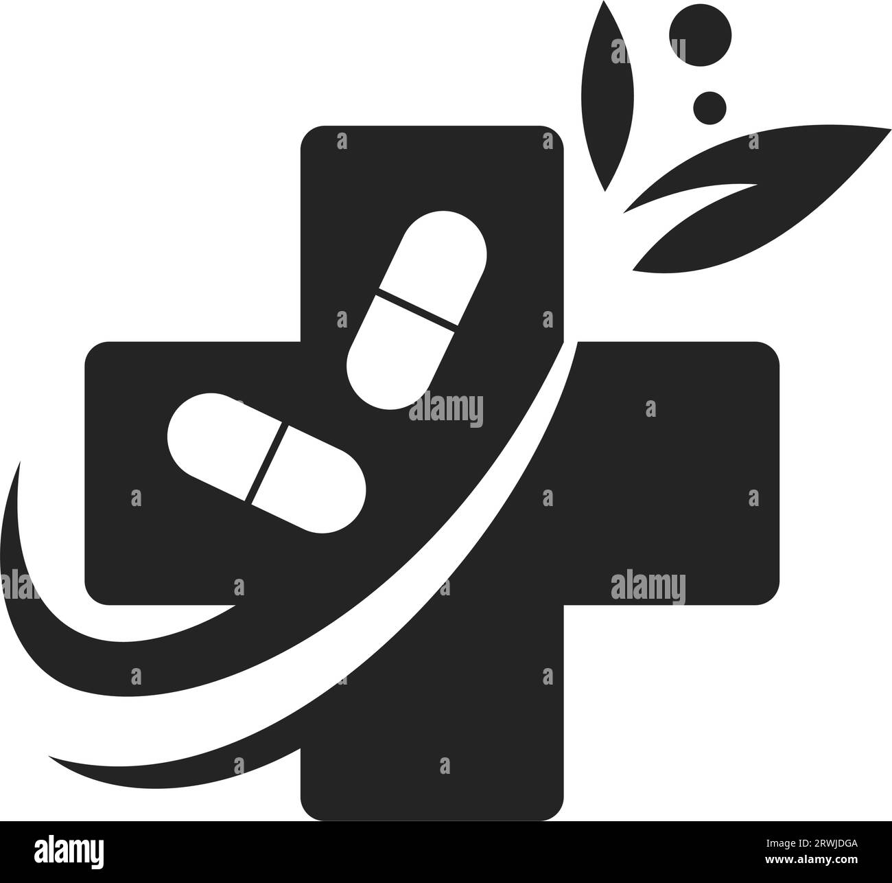 Modèle de logo de pharmacie isolé. Identité de marque. Icône graphique vectoriel abstrait Illustration de Vecteur