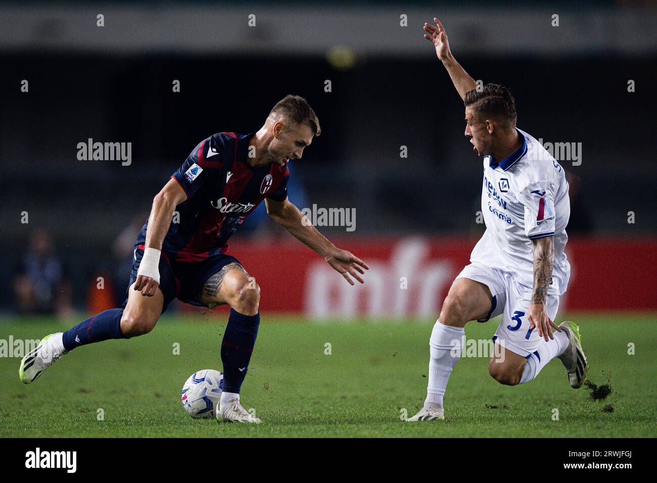 Lors de la Serie A match de football entre le Hellas Verona FC et le Bologna FC. Banque D'Images