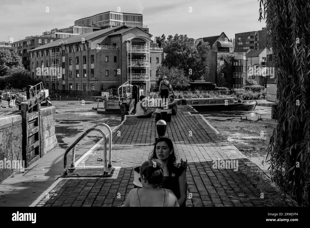 London City Road Lock Regent's Canal City de Londres Banque D'Images