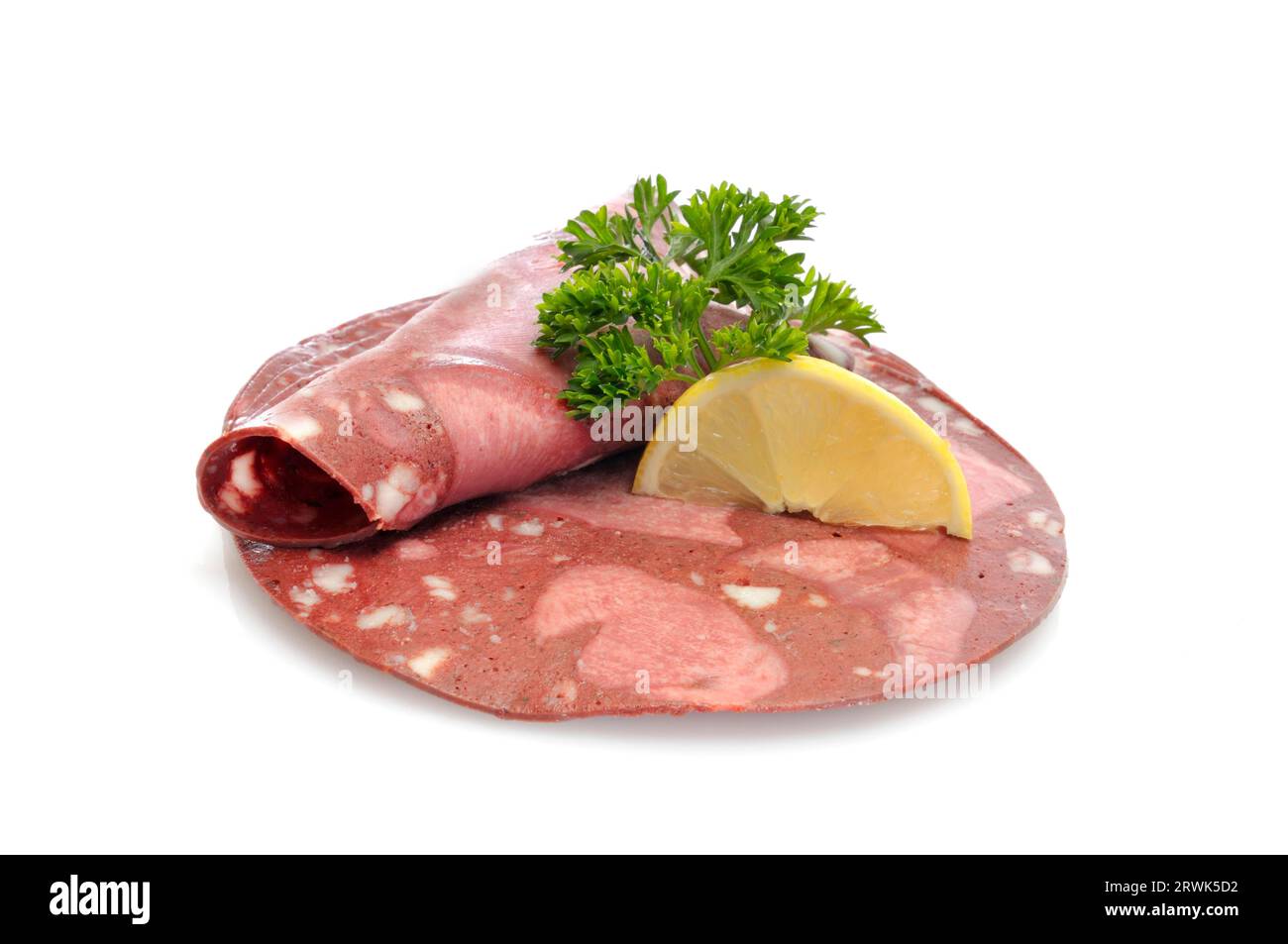 Saucisse de langue avec décoration exemptée Banque D'Images